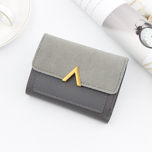 Women's Fashion Grind Arenaceous Zipper Wallet Mini Credit Card Holder