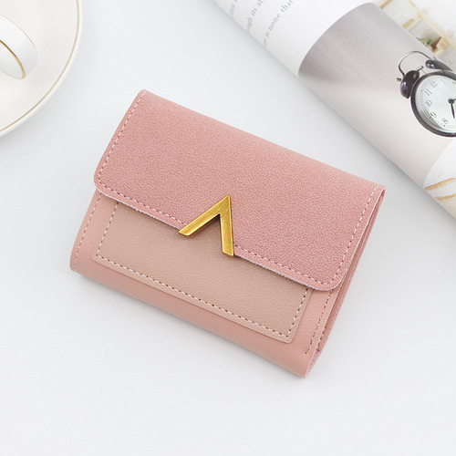Women's Fashion Grind Arenaceous Zipper Wallet Mini Credit Card Holder