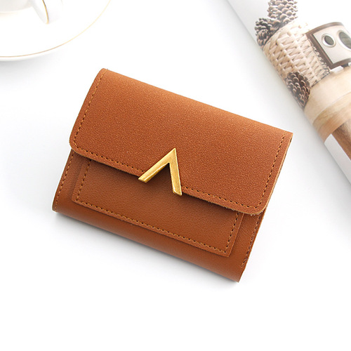 Women's Fashion Grind Arenaceous Zipper Wallet Mini Credit Card Holder
