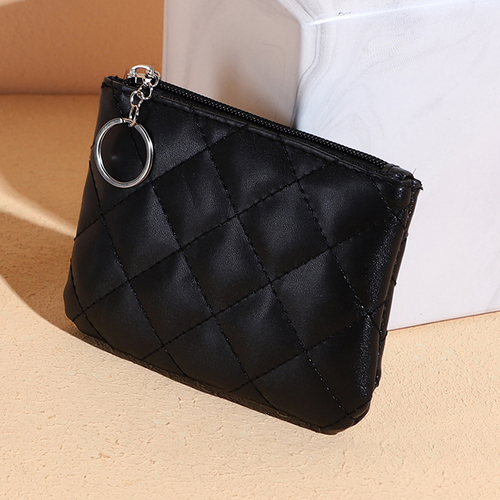 Women's Pink Cute Slim Wallet Small Coin Purse, Leather Card Holder with Keychain for Girls