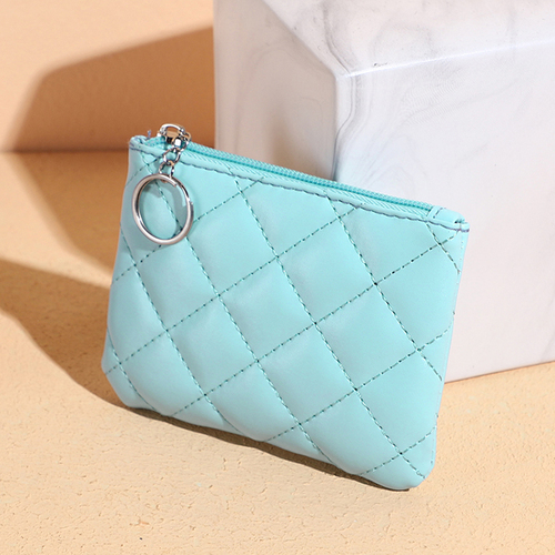 Women's Pink Cute Slim Wallet Small Coin Purse, Leather Card Holder with Keychain for Girls