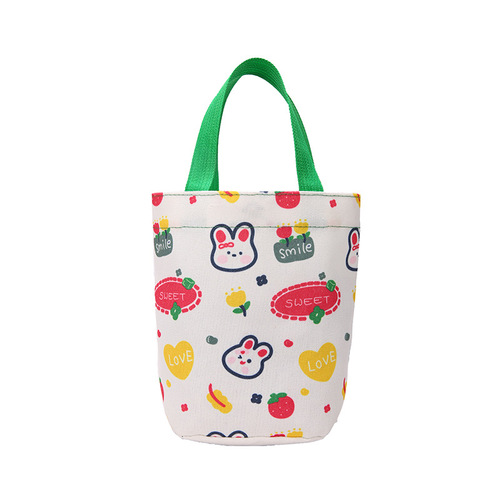 Women's Canvas Tote Bag with Jute Genuine Leather Card Holder, Japanese Style, All Season Ladies' Bag