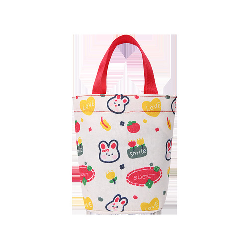 Women's Canvas Tote Bag with Jute Genuine Leather Card Holder, Japanese Style, All Season Ladies' Bag