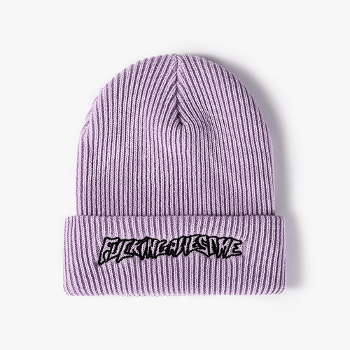 Winter Warm Knitted Hat Outdoor Thickened Beanie with Embroidered Letters, Men's & Women's Sports Cap