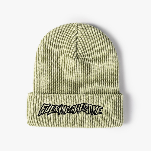 Winter Warm Knitted Hat Outdoor Thickened Beanie with Embroidered Letters, Men's & Women's Sports Cap
