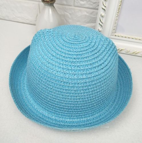 2023 Children's Straw Hat  Lace Girls Baby Wide Brim Kids Panama  For Folding Bucket Summer Beach