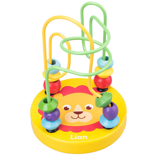 Baby Montessori Educational Math Toy Wooden mini Circles Bead Wire Maze Roller Coaster Abacus Puzzle toys For Kids Boy G