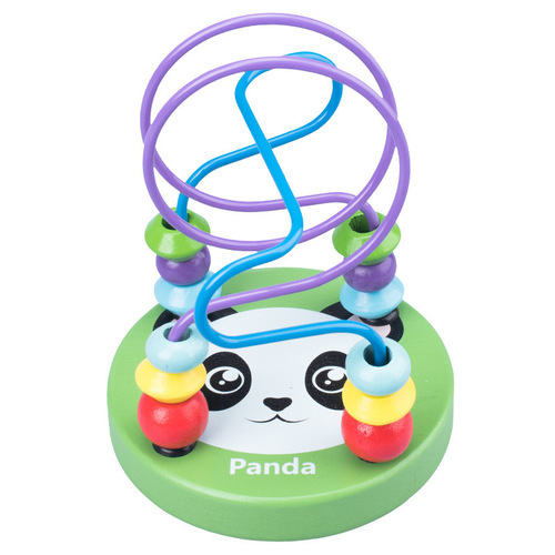 Baby Montessori Educational Math Toy Wooden mini Circles Bead Wire Maze Roller Coaster Abacus Puzzle toys For Kids Boy G
