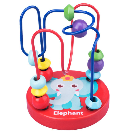 Baby Montessori Educational Math Toy Wooden mini Circles Bead Wire Maze Roller Coaster Abacus Puzzle toys For Kids Boy G