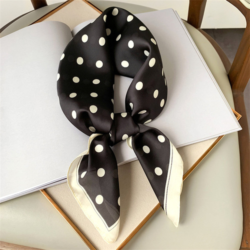 27.5 Inch x 27.5 Inch Small Square Silk Scarves Fashionable Ladies Satin Printed Neck Scarf, Women's Adult Accessory