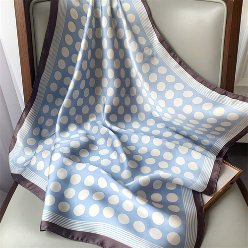 27.5 Inch x 27.5 Inch Small Square Silk Scarves Fashionable Ladies Satin Printed Neck Scarf, Women's Adult Accessory