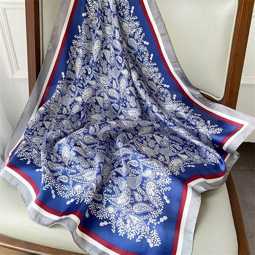 27.5 Inch x 27.5 Inch Small Square Silk Scarves Fashionable Ladies Satin Printed Neck Scarf, Women's Adult Accessory