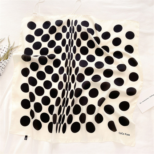 27.5 Inch x 27.5 Inch Small Square Silk Scarves Fashionable Ladies Satin Printed Neck Scarf, Women's Adult Accessory