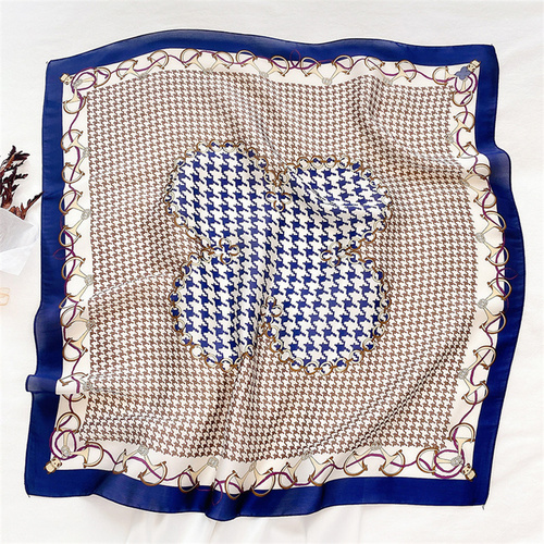 27.5 Inch x 27.5 Inch Small Square Silk Scarves Fashionable Ladies Satin Printed Neck Scarf, Women's Adult Accessory