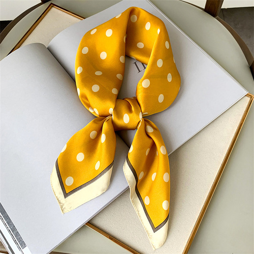 27.5 Inch x 27.5 Inch Small Square Silk Scarves Fashionable Ladies Satin Printed Neck Scarf, Women's Adult Accessory