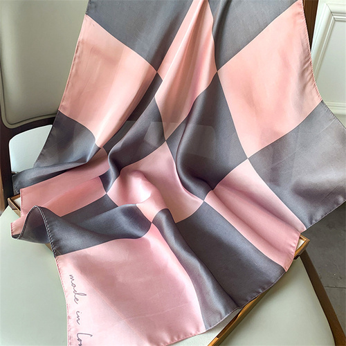 27.5 Inch x 27.5 Inch Small Square Silk Scarves Fashionable Ladies Satin Printed Neck Scarf, Women's Adult Accessory