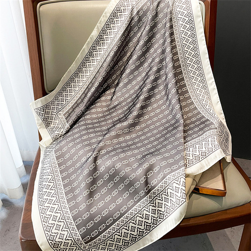 27.5 Inch x 27.5 Inch Small Square Silk Scarves Fashionable Ladies Satin Printed Neck Scarf, Women's Adult Accessory