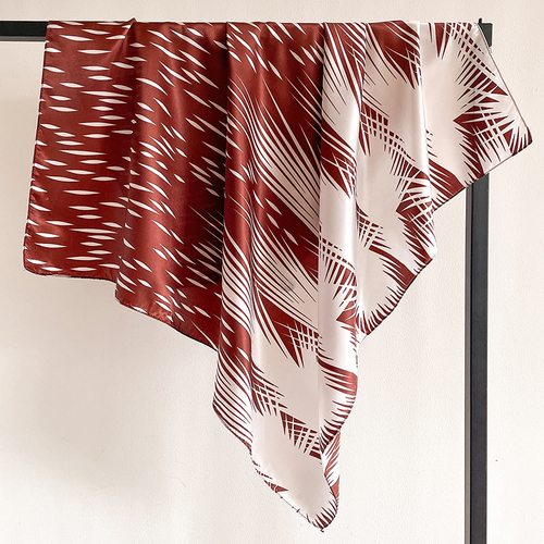 Pink Print Scarf Square Hijab, Multi-Color Silk Square Scarf for Muslim Women