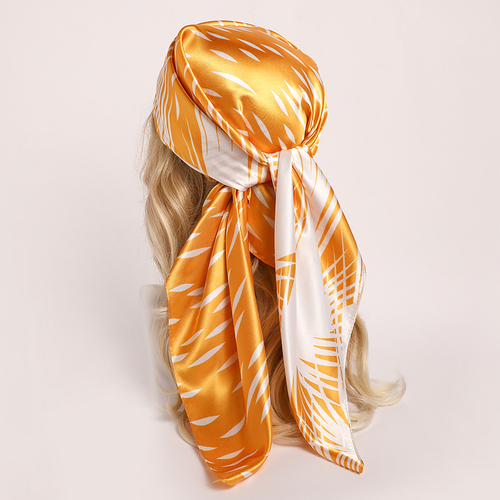 Pink Print Scarf Square Hijab, Multi-Color Silk Square Scarf for Muslim Women