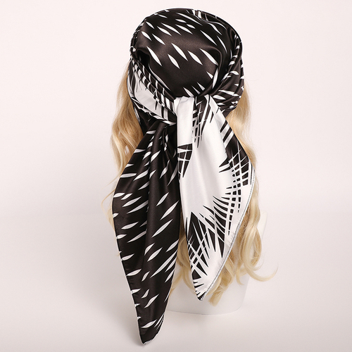 Pink Print Scarf Square Hijab, Multi-Color Silk Square Scarf for Muslim Women