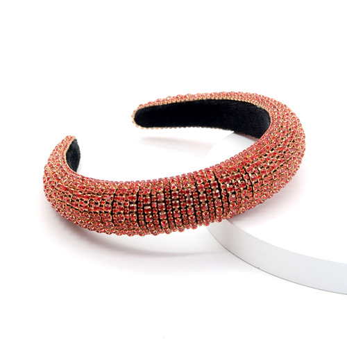  fashion european luxury women baroque multi crystal headband full colored rhinestone padded headband for women