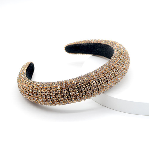  fashion european luxury women baroque multi crystal headband full colored rhinestone padded headband for women