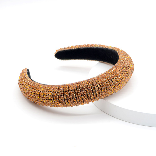  fashion european luxury women baroque multi crystal headband full colored rhinestone padded headband for women