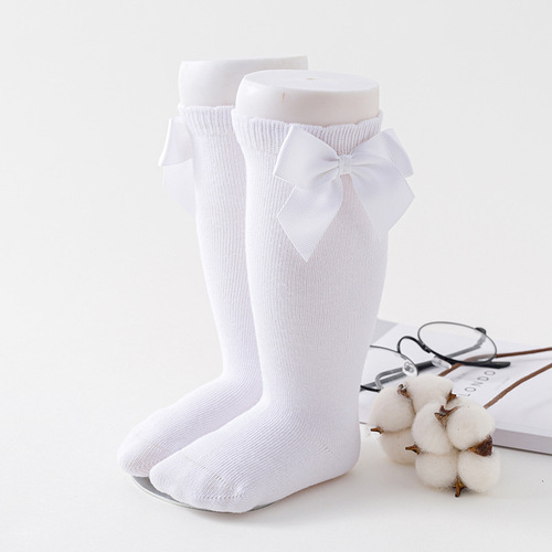 2023  High Quality Dress Tube Infant Cute Girl Slouch Knee High Baby Bow Socks