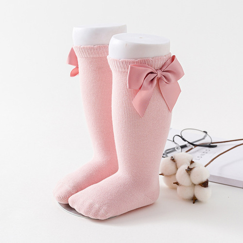 2023  High Quality Dress Tube Infant Cute Girl Slouch Knee High Baby Bow Socks