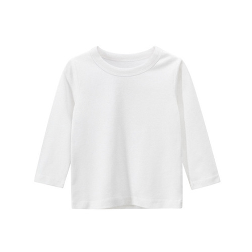    solid 6 color cotton round neck top Long sleeve children's   pullover hoodies T-shirt