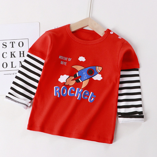 Top Selling Products 2022 Kids Autumn Sweatshirt Boy Cartoon Printed Long Sleeve O-neck 0-7 Years Cheap Children Fashion