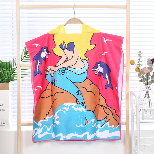 children's quick dry beach towel  kids poncho beach towel hooded beach towel for kids