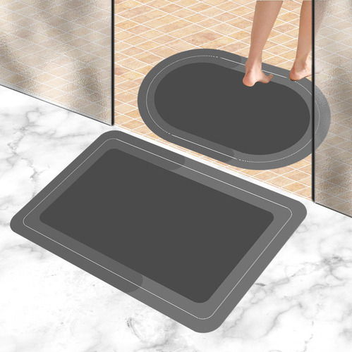  Modern Simple Rubber Soft Quick Dry Absorbent Non Slip Bath Room Mat Diatommud Toilet Foot Mat