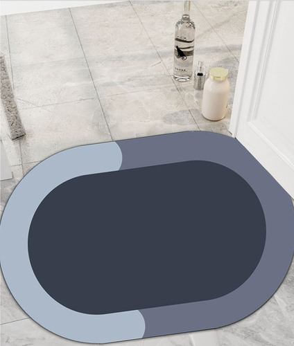  Modern Simple Rubber Soft Quick Dry Absorbent Non Slip Bath Room Mat Diatommud Toilet Foot Mat