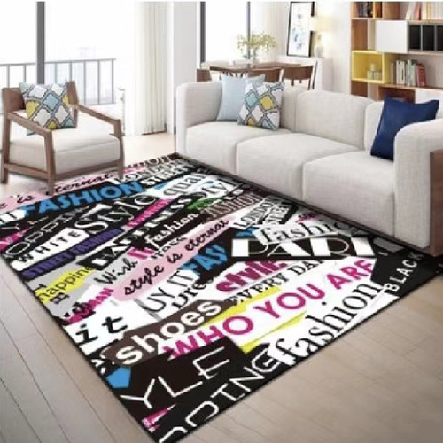 Living Room Bedroom Covered With Printed Carpet Household Large Area Hand-painted Machine Washable Floor Mats