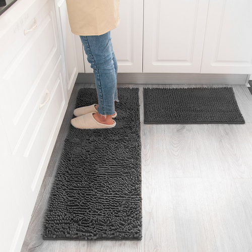 Plush Long Kitchen Rug Non Slip Washable Kitchen Door Floor Area Carpet Soft Super Absorbent Mat for Bathroom