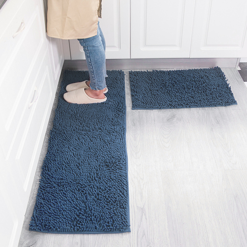 Plush Long Kitchen Rug Non Slip Washable Kitchen Door Floor Area Carpet Soft Super Absorbent Mat for Bathroom