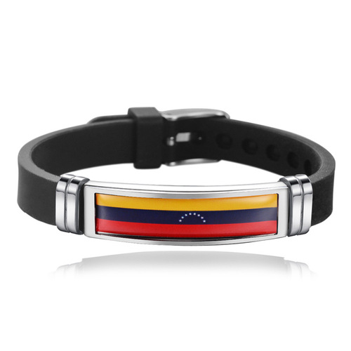  National Sports Silicone Bracelet Flag Country Event Wristbands rubber band hand catenary