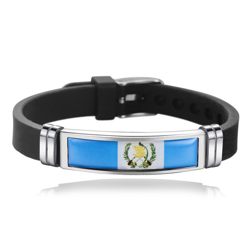  National Sports Silicone Bracelet Flag Country Event Wristbands rubber band hand catenary
