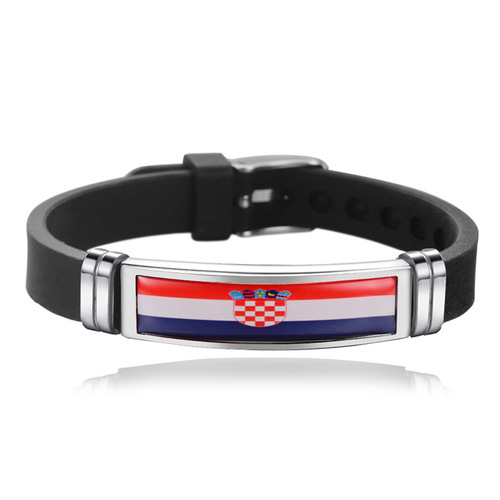  National Sports Silicone Bracelet Flag Country Event Wristbands rubber band hand catenary
