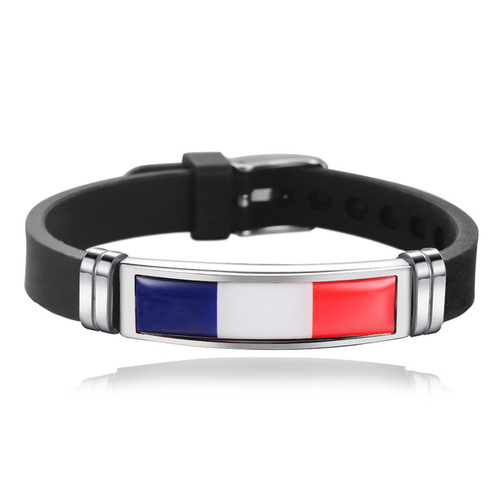  National Sports Silicone Bracelet Flag Country Event Wristbands rubber band hand catenary
