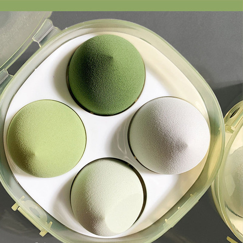 4 Pcs Cosmetics Cute Bear Makeup Sponge Box Latex Free Foundation Sponge Blender With Packaging Box
