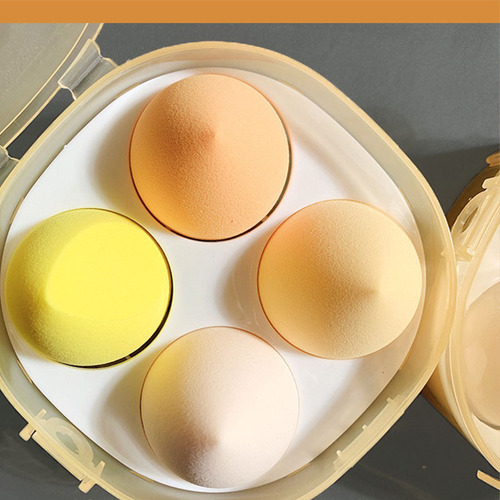 4 Pcs Cosmetics Cute Bear Makeup Sponge Box Latex Free Foundation Sponge Blender With Packaging Box