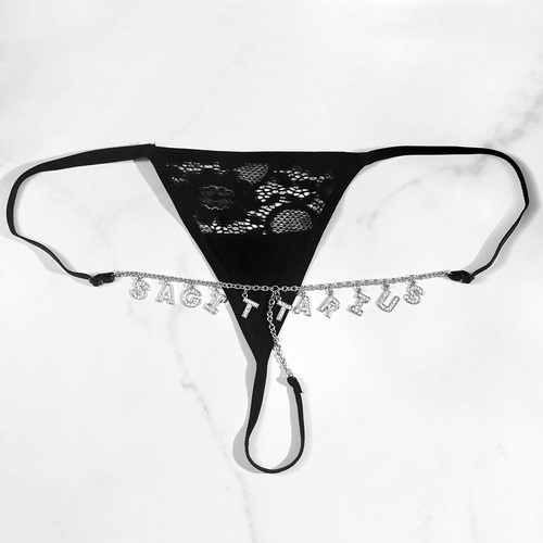 Hot Selling Sexy  Name Lace Underpants 12 Zodiac Lace Thongs Body Chain For Women Beach Jewelry