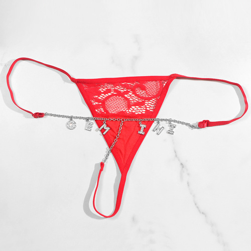Hot Selling Sexy  Name Lace Underpants 12 Zodiac Lace Thongs Body Chain For Women Beach Jewelry