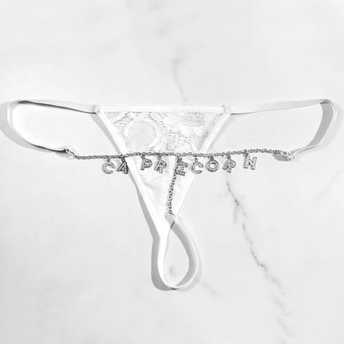 Hot Selling Sexy  Name Lace Underpants 12 Zodiac Lace Thongs Body Chain For Women Beach Jewelry