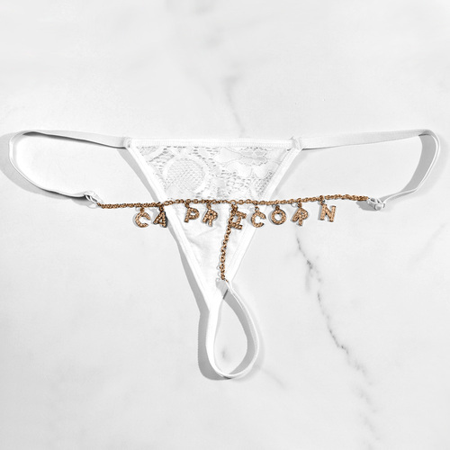 Hot Selling Sexy  Name Lace Underpants 12 Zodiac Lace Thongs Body Chain For Women Beach Jewelry