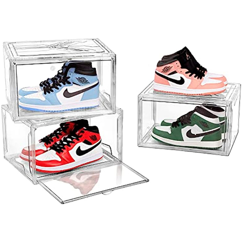 Fold Plastic Shoes Case Thickened Transparent Drawer Case Plastic Shoe Boxes Stackable Box Shoe Organizer household item