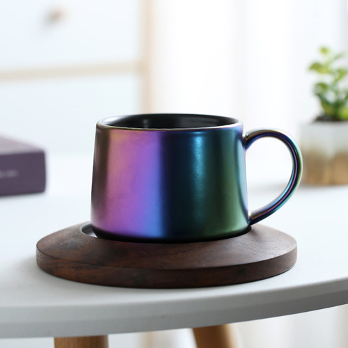 Limited Creative Espresso Porcelain Gradient Coffee Tea Set Ceramic Cup With Saucer