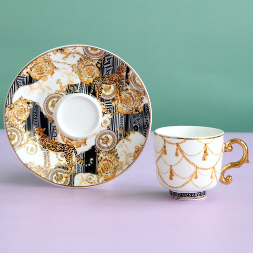 6 Piece Ceramic Espresso Coffee Cup Saucer Set Concentrated Small Mini Turkish Tea Cup Sets With Gift Box